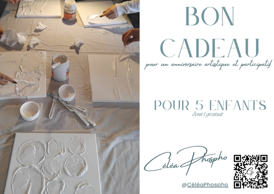Bon cadeau pour un atelier d'anniversaire à domicile